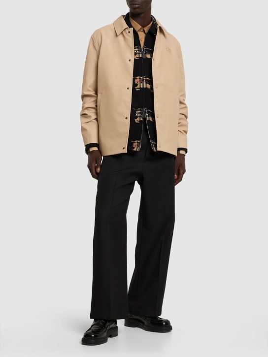 Burberry: Sussex buttoned coach jacket - Soft Fawn - men_1 | Luisa Via Roma