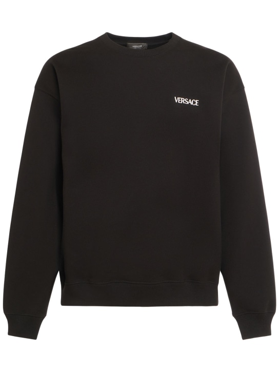 Versace: Versace hills printed sweatshirt - Black - men_0 | Luisa Via Roma