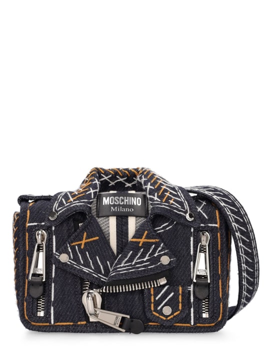 Biker denim shoulder bag Moschino Women Luisaviaroma