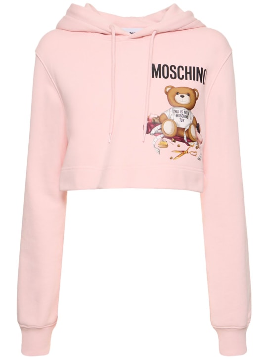 Moschino: Sudadera de algodón jersey con capucha - women_0 | Luisa Via Roma