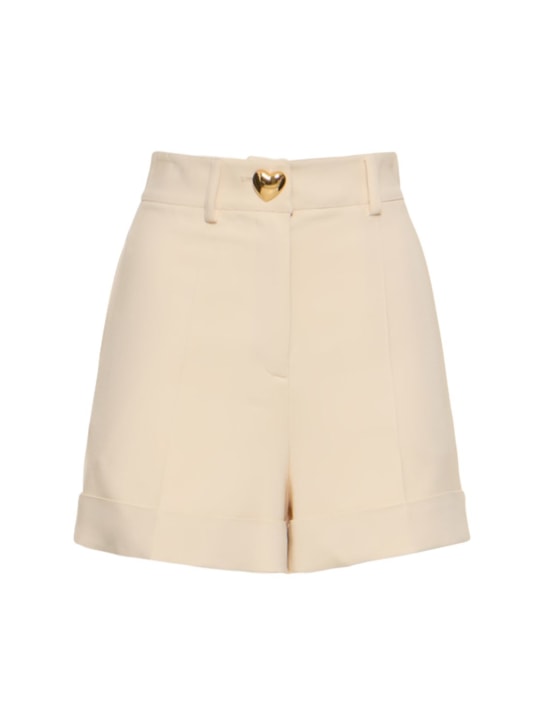 Moschino: Viscose cady shorts w/ heart button - women_0 | Luisa Via Roma