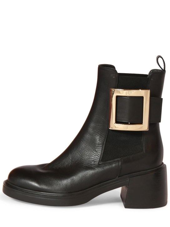 Roger Vivier: 60mm Viv Ranger leather ankle boots - Black - women_0 | Luisa Via Roma