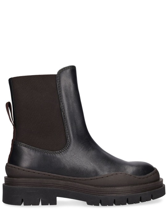 See By Chloé: 35mm Alli leather Chelsea boots - Siyah - women_0 | Luisa Via Roma