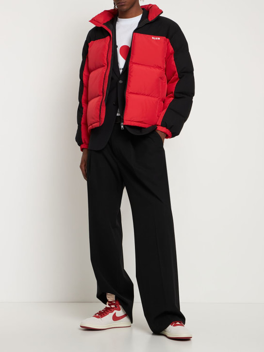 MSGM: Color block nylon down jacket - men_1 | Luisa Via Roma