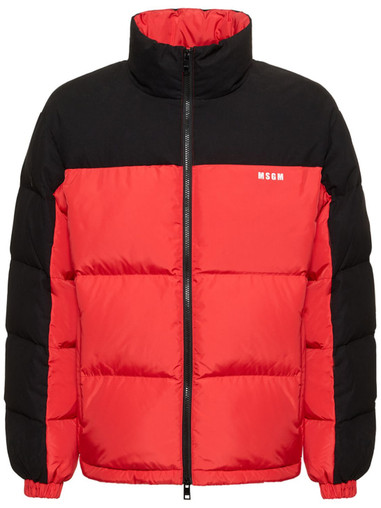 MSGM: Color block nylon down jacket - men_0 | Luisa Via Roma