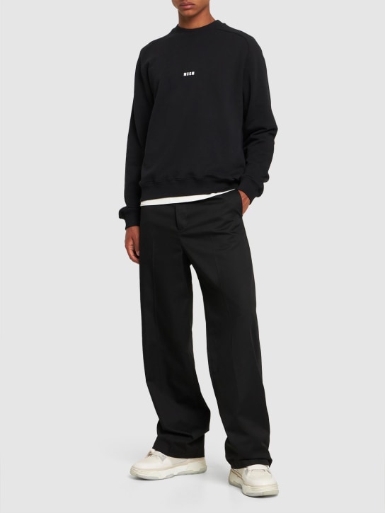 MSGM: Felpa con micro logo stampato - men_1 | Luisa Via Roma