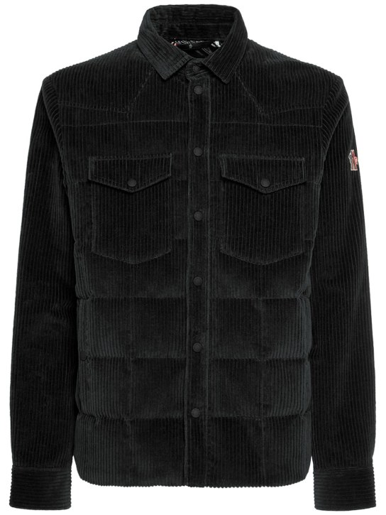 Moncler Grenoble: Gelt Shacket cotton blend shirt jacket - Black - men_0 | Luisa Via Roma