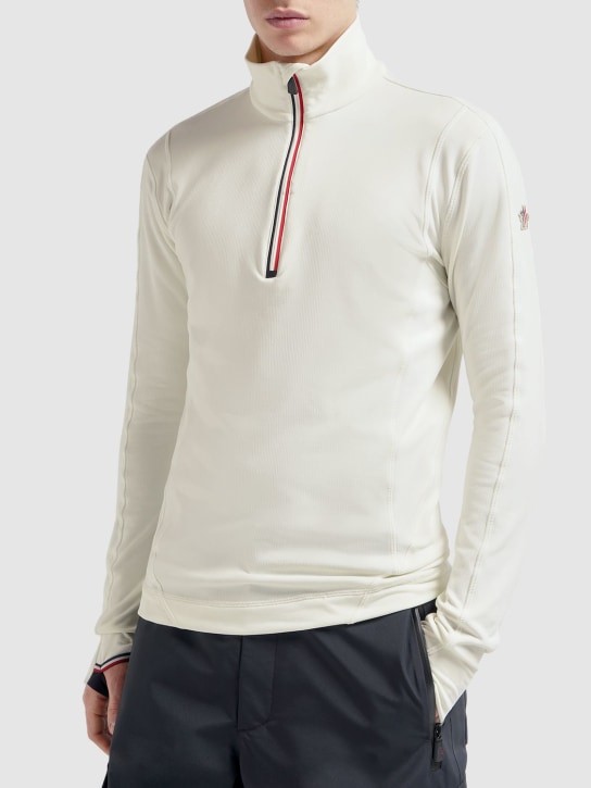 Moncler Grenoble: Nylon zip-up sweatshirt - Beyaz - men_1 | Luisa Via Roma