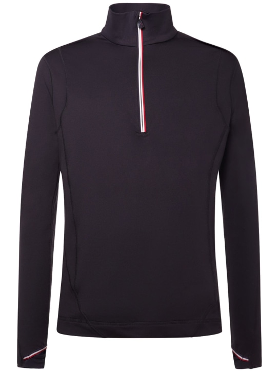 Moncler Grenoble: Nylon zip-up sweatshirt - Black - men_0 | Luisa Via Roma