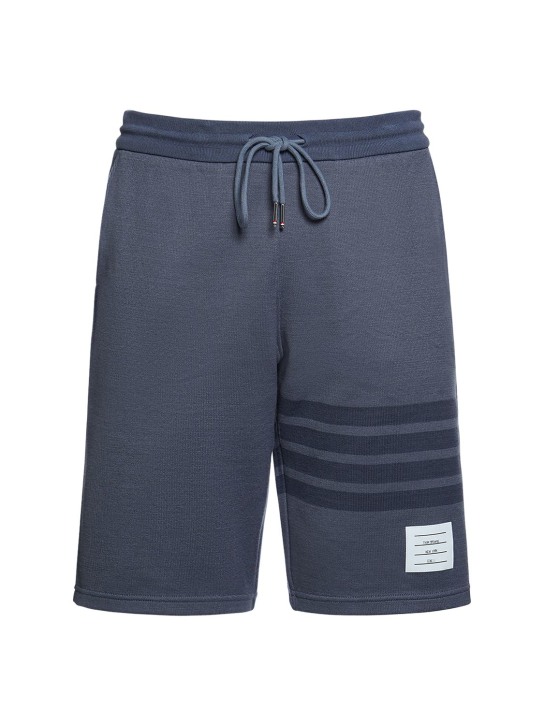 Thom Browne: Double face knit sweat shorts - men_0 | Luisa Via Roma