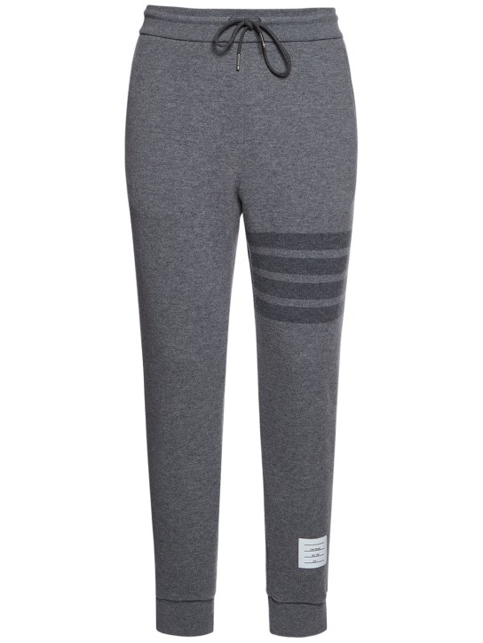 Thom Browne: Pantalones deportivos de lana - Lt Grey - men_0 | Luisa Via Roma
