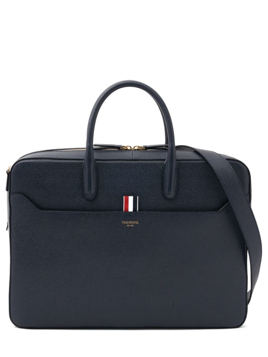 Thom Browne: Leather business bag - men_0 | Luisa Via Roma