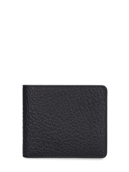 Maison Margiela: Grained leather slim wallet - Black - men_0 | Luisa Via Roma