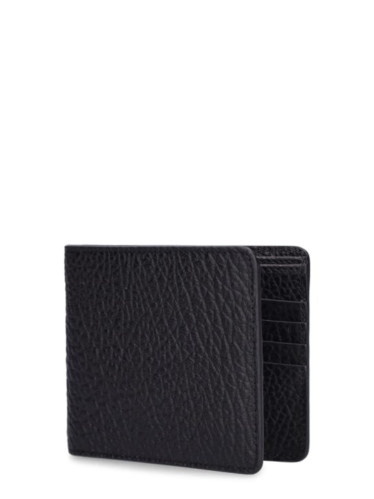 Maison Margiela: Grained leather slim wallet - Black - men_1 | Luisa Via Roma