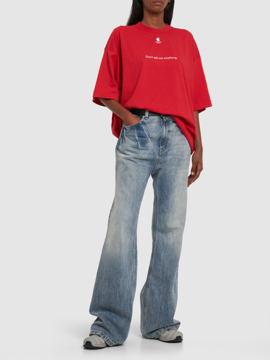 VETEMENTS: Camiseta de algodón estampada - Rojo - women_1 | Luisa Via Roma