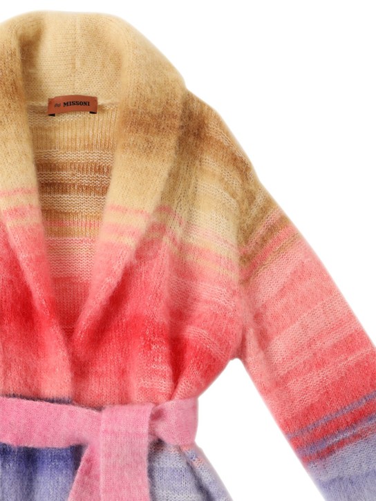 Missoni: Striped alpaca & mohair knit cardigan - Renkli - kids-girls_1 | Luisa Via Roma