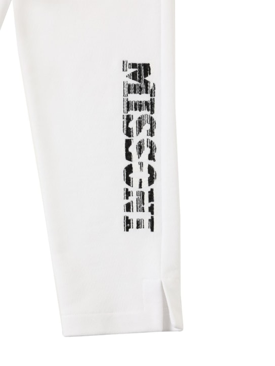 Missoni: Organic cotton sweatpants w/logo - White - kids-girls_1 | Luisa Via Roma