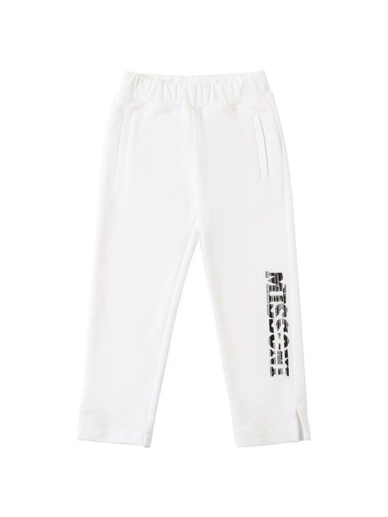Missoni: Organic cotton sweatpants w/logo - White - kids-girls_0 | Luisa Via Roma