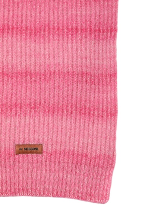 Missoni: Striped alpaca & mohair scarf - Pink - kids-girls_1 | Luisa Via Roma