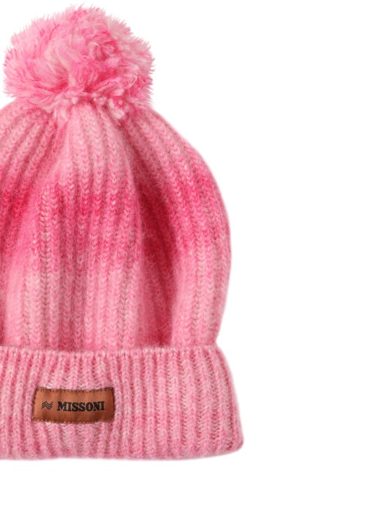Missoni: Striped alpaca & mohair hat w/pompon - Pink - kids-girls_1 | Luisa Via Roma