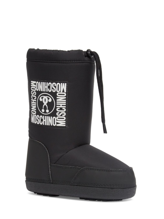 Moschino: Snow boots w/logo - Black - kids-girls_1 | Luisa Via Roma