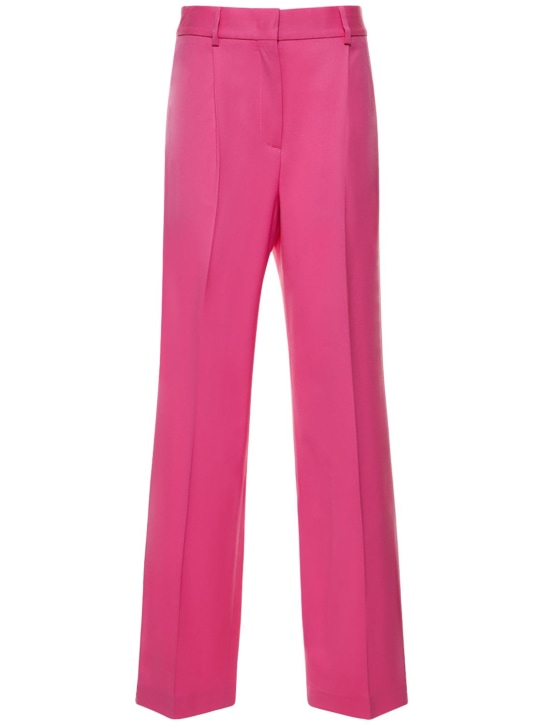 MSGM: Wool straight pants - Dark Pink - women_0 | Luisa Via Roma