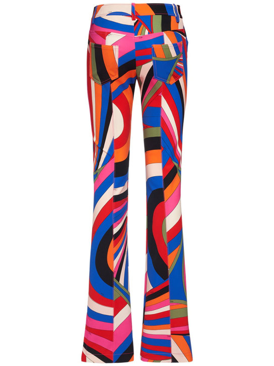 Pucci: 弹力scuba开叉裤脚直筒裤 - 蓝色/桃红色 - women_4 | Luisa Via Roma