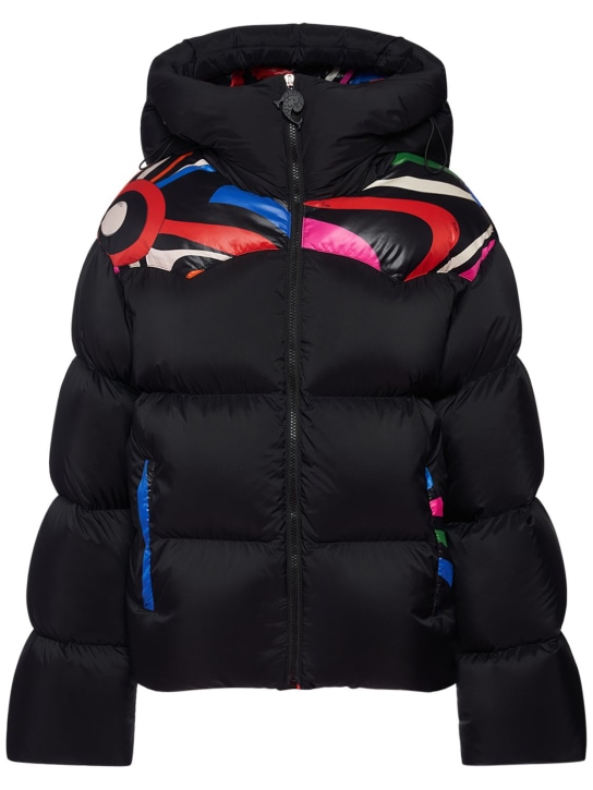 Pucci: Blouson de ski oversize en tissu tech à capuche - Multicouleur/Noir - women_0 | Luisa Via Roma