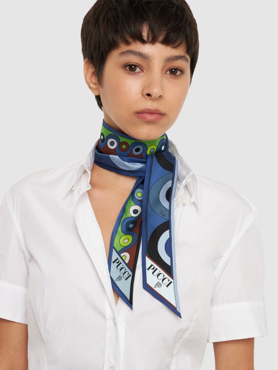 Pucci: Printed silk twill scarf - women_1 | Luisa Via Roma