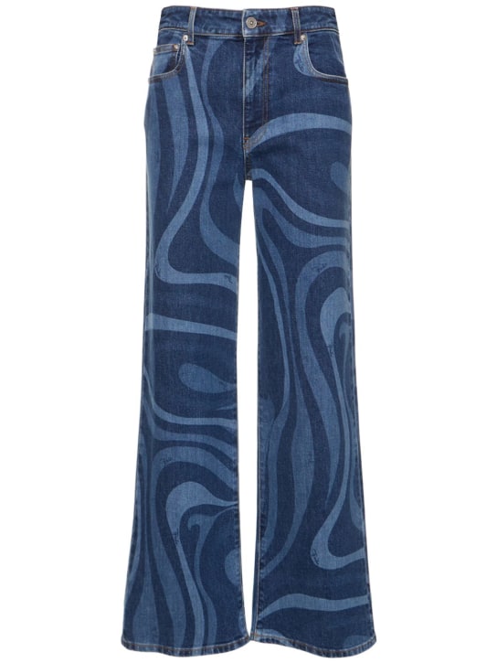 Pucci: Marmo printed denim wide jeans - Denim - women_0 | Luisa Via Roma