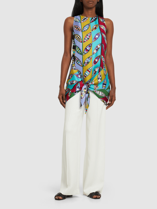 Pucci: Girandole printed silk twill top - Multicolor - women_1 | Luisa Via Roma
