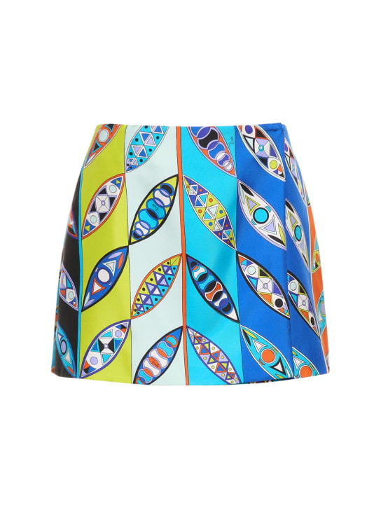 Pucci: Girandole printed silk twill mini skirt - women_0 | Luisa Via Roma