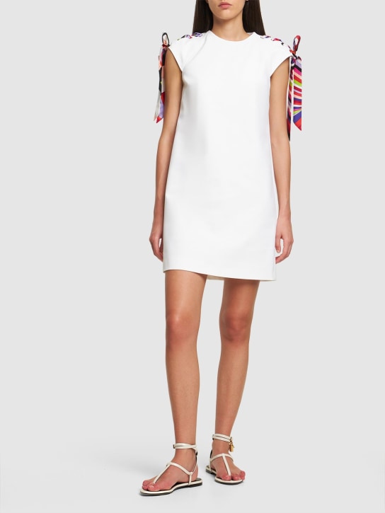Pucci: Tech crepe mini dress - Beyaz - women_1 | Luisa Via Roma