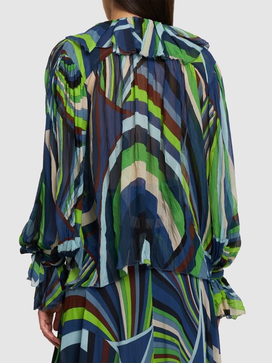 Pucci: Iride印花真丝雪纺衬衫 - 多色 - women_2 | Luisa Via Roma