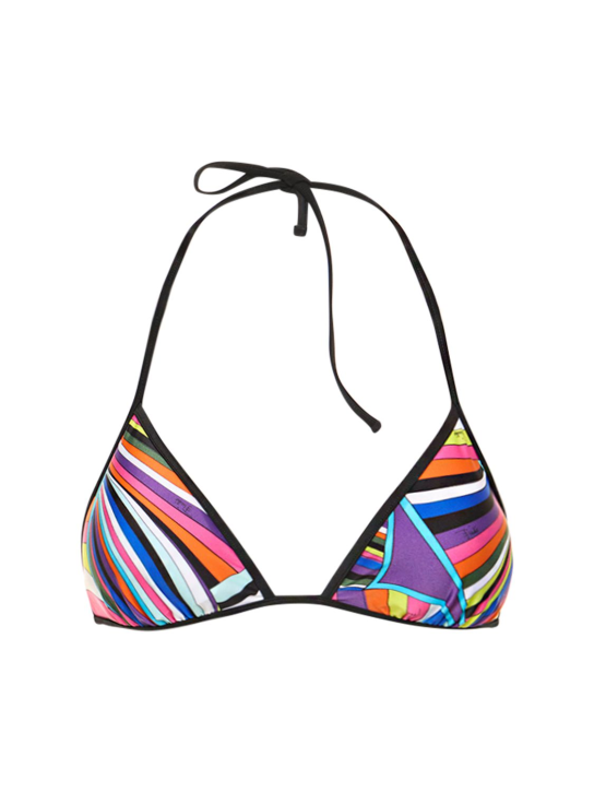Pucci: Bedrucktes Bikini-Oberteil aus Lycra „Iride“ - Blau/Lila - women_0 | Luisa Via Roma