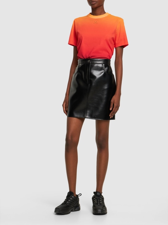 MSGM: Faux leather mini skirt - Siyah - women_1 | Luisa Via Roma