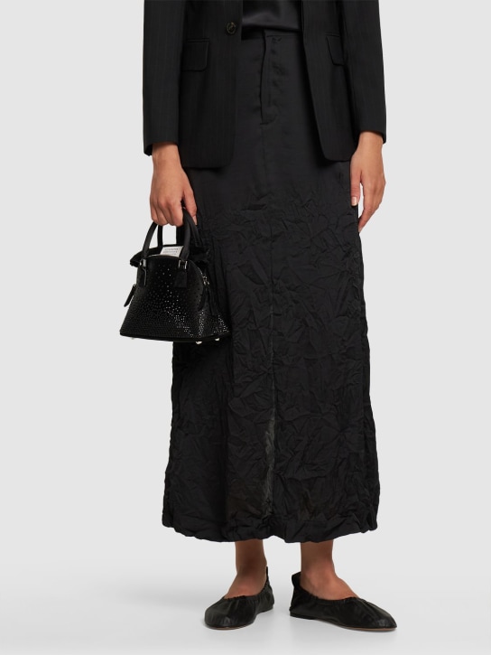 Maison Margiela: 5AC micro Classique水晶装饰绸缎手提包 - 黑色 - women_1 | Luisa Via Roma