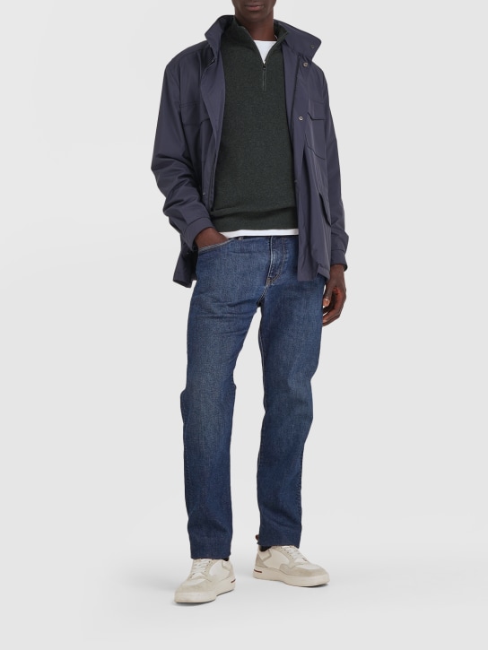 Loro Piana: 5 Pocket cotton denim straight pants - men_1 | Luisa Via Roma