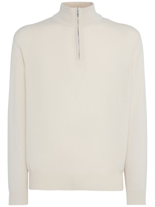 Mens white half zip on sale sweater