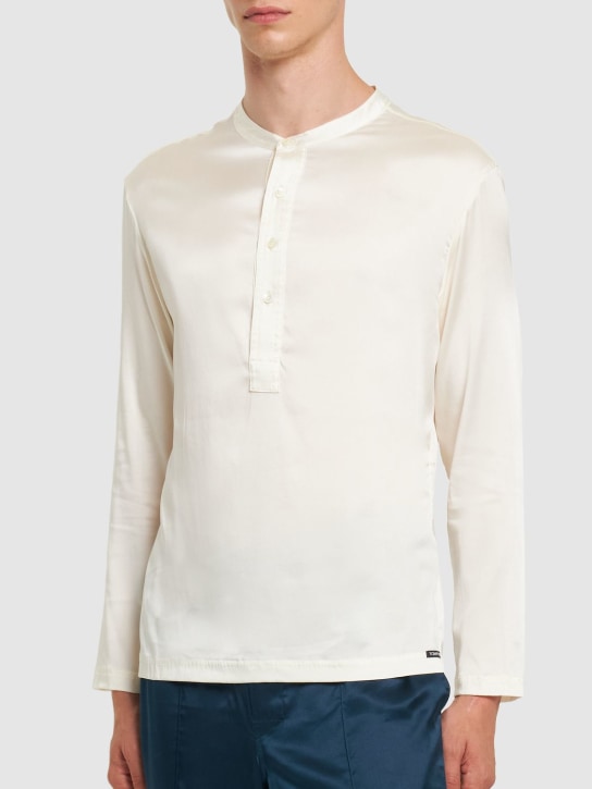 Tom Ford: Silk pajama shirt - Ivory - men_2 | Luisa Via Roma