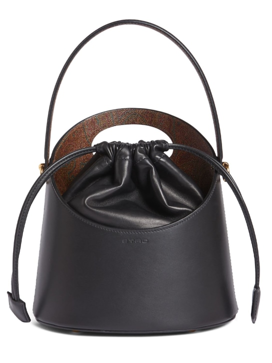 Etro: Medium Handtasche aus Leder „Saturno“ - Schwarz - women_0 | Luisa Via Roma
