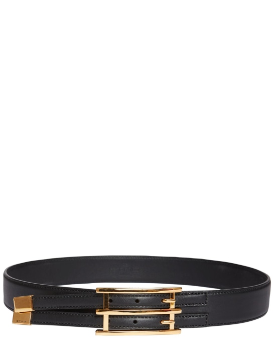 Etro: Leather belt - Black - women_0 | Luisa Via Roma