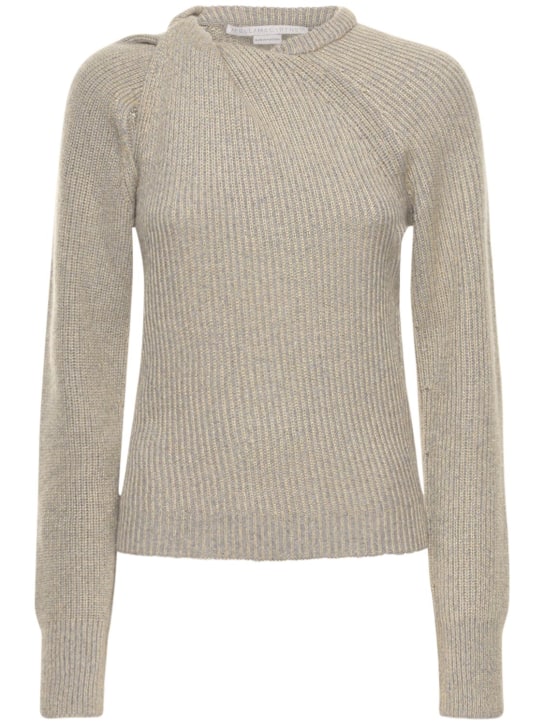 Stella McCartney: Twisted cashmere rib knit sweater - Gri - women_0 | Luisa Via Roma