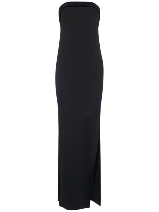 Tom Ford: Double silk georgette strapless dress - Black - women_0 | Luisa Via Roma