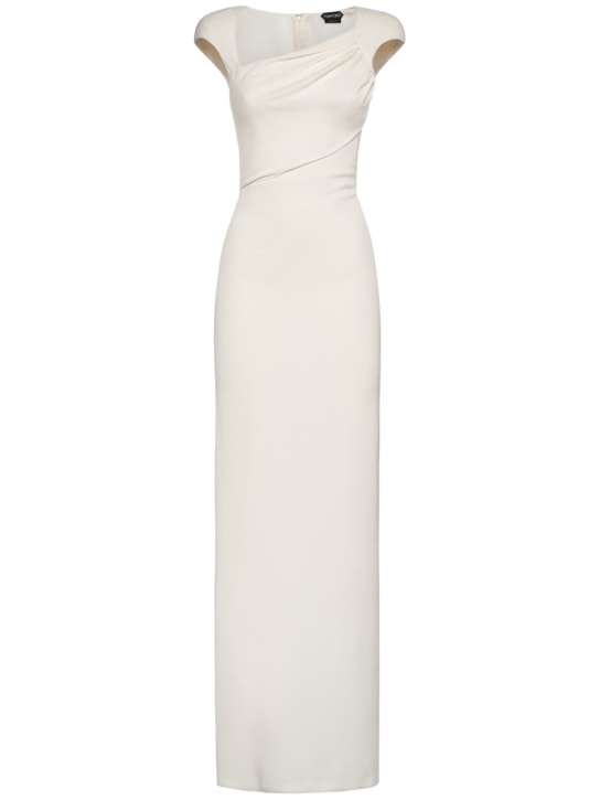 Tom Ford: Langes Kleid aus Seidengeorgette - Weiß - women_0 | Luisa Via Roma
