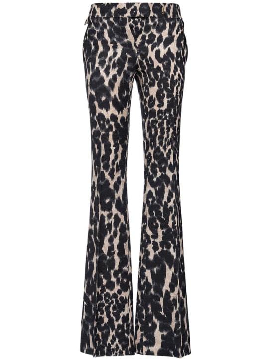 Tom Ford: Pantalon évasé à imprimé léopard - Multicolore - women_0 | Luisa Via Roma