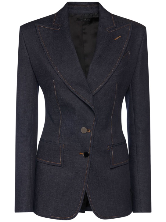Tom Ford: 클래식 싱글 브레스트 재킷 - 다크 블루 - women_0 | Luisa Via Roma