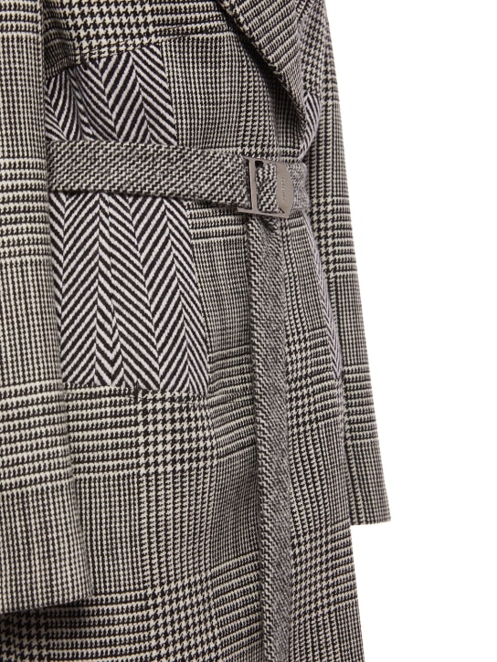 Tom Ford: Manteau midi en laine prince-de-galles & ceinture - Multicolore - women_1 | Luisa Via Roma