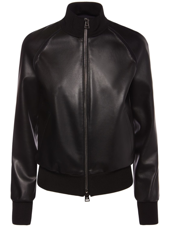 Tom Ford: Leather bomber jacket - Black - women_0 | Luisa Via Roma