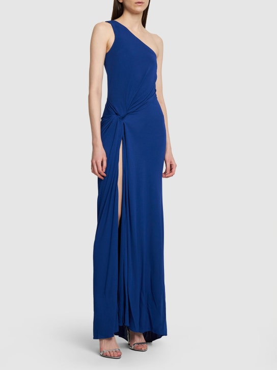 Tom Ford: Langes Kleid aus Kreppjersey - Blau - women_1 | Luisa Via Roma